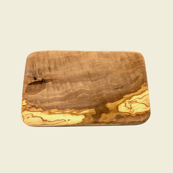 Olivenholz Frühstücksbrett 22x14 cm mit runden Ecken - Natürlich & langlebig