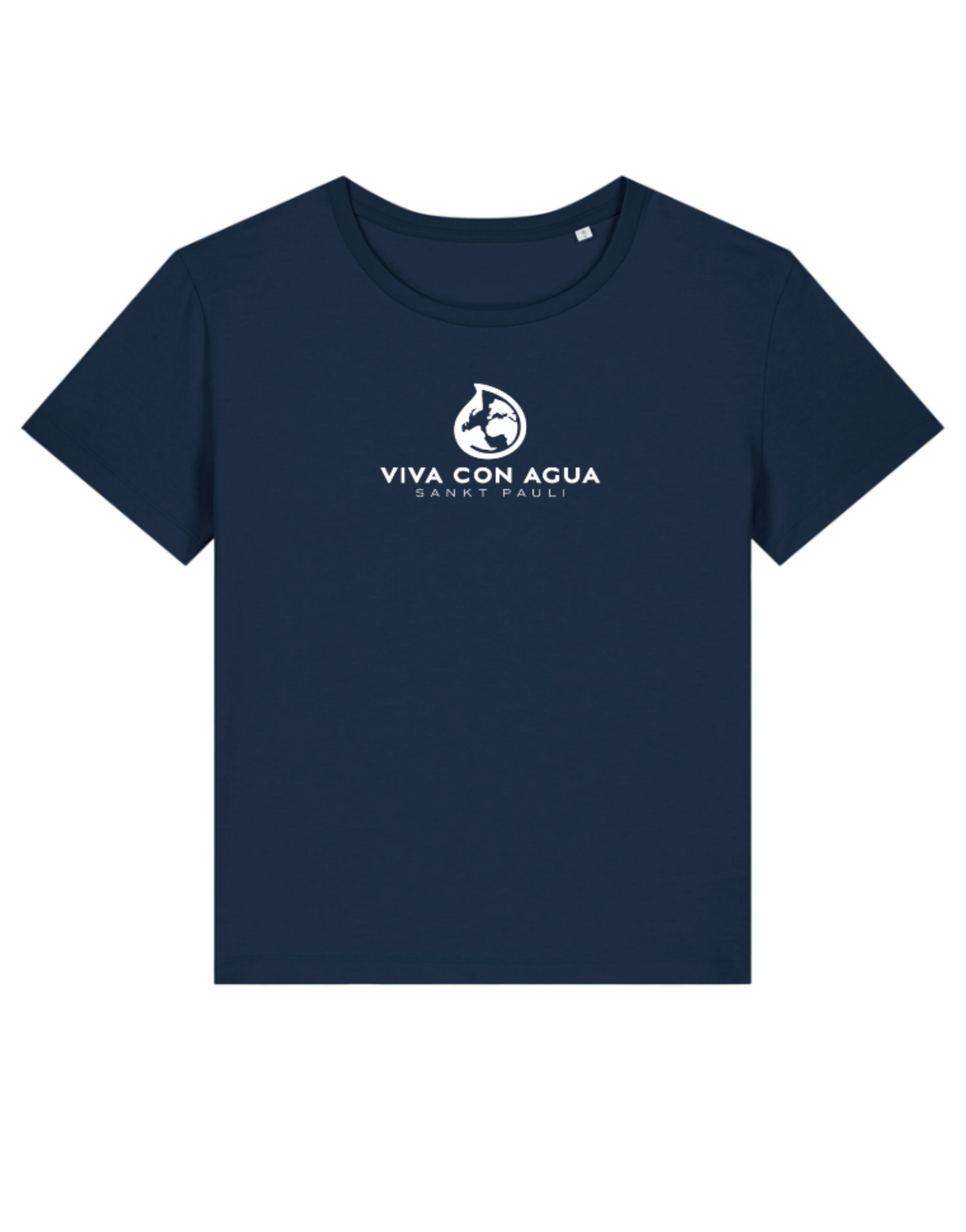 Viva con Agua LOGO Damen T-Shirt Dunkelblau