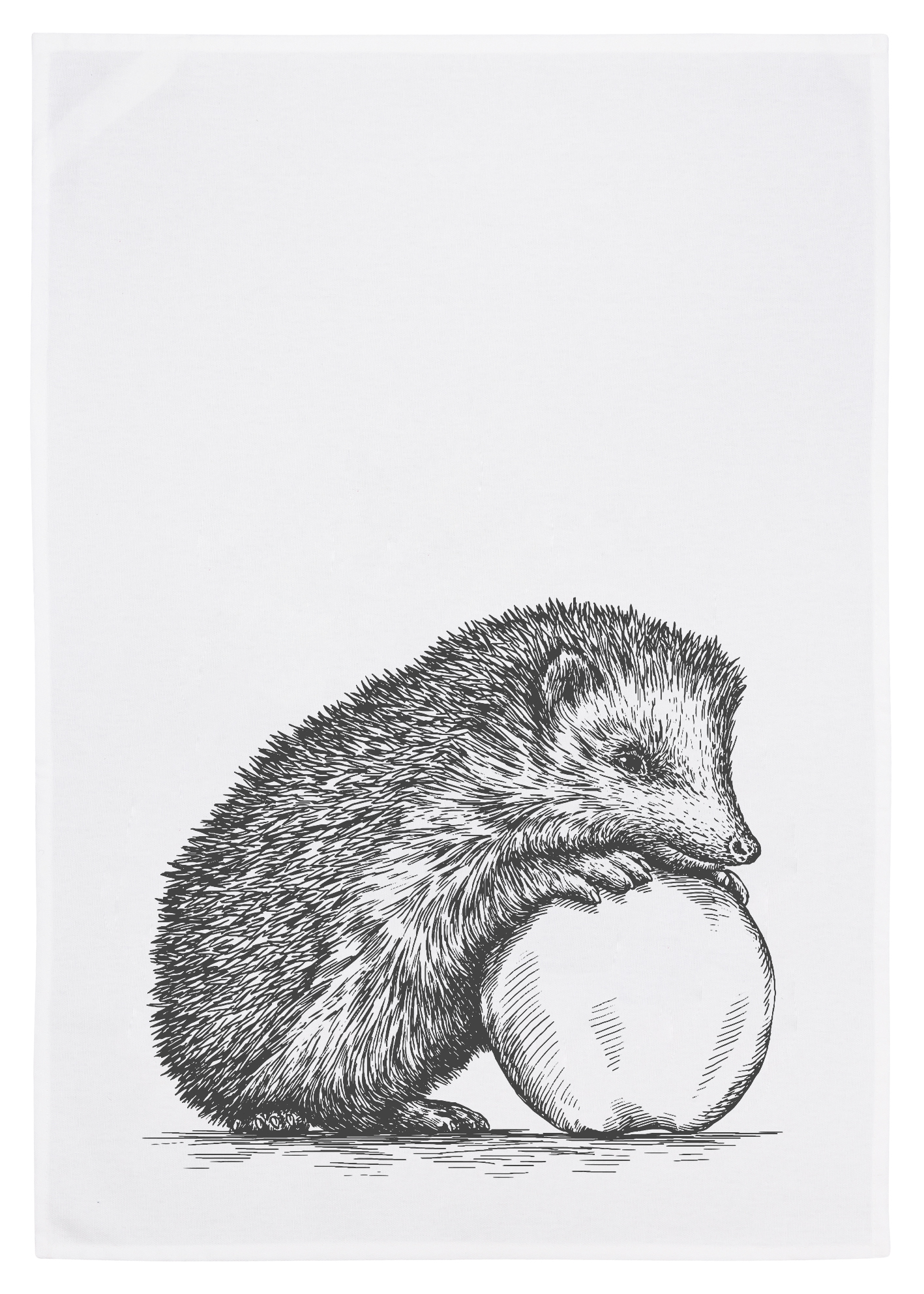 IGEL MIT APFEL - Geschirrtuch 