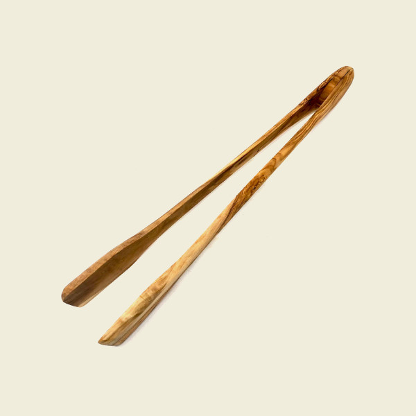 Grillzange aus Olivenholz – 36 cm – Hochwertig, langlebig & vielseitig