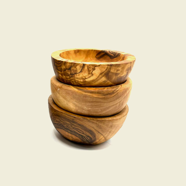 Tapas Schale aus Olivenholz 10 cm mit Naturmaserung