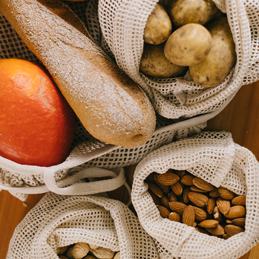 Einkaufsnetz für Obst & Gemüse 3er Set aus Bio Baumwolle