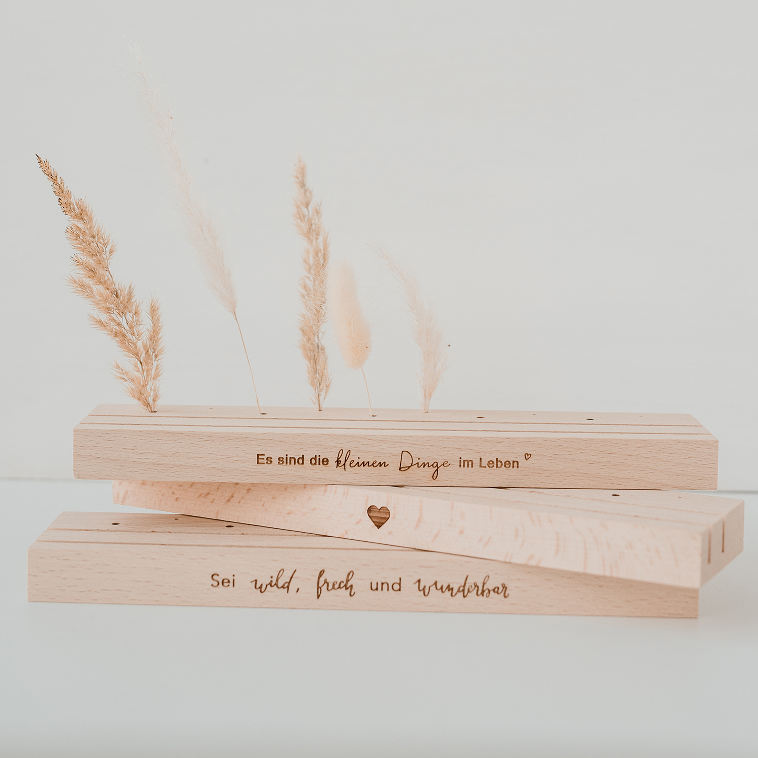 Großer Karten- und Trockenblumenständer  „Es sind die kleinen Dinge im Leben“