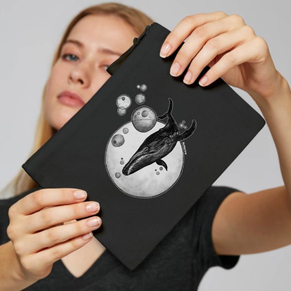Kosmetiktasche - schwarz mit WAL Print