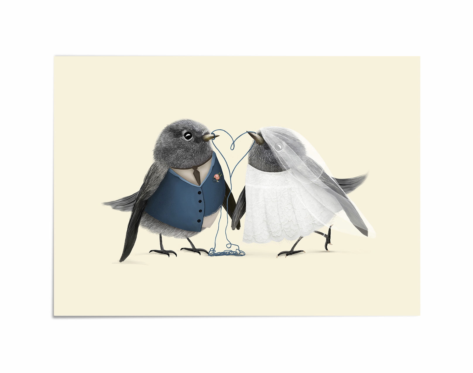 Vogelhochzeit Klappkarte zur Hochzeit