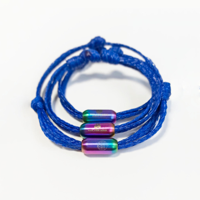 Viva con Agua x Bracenet Armband Dunkelblau Regenbogen