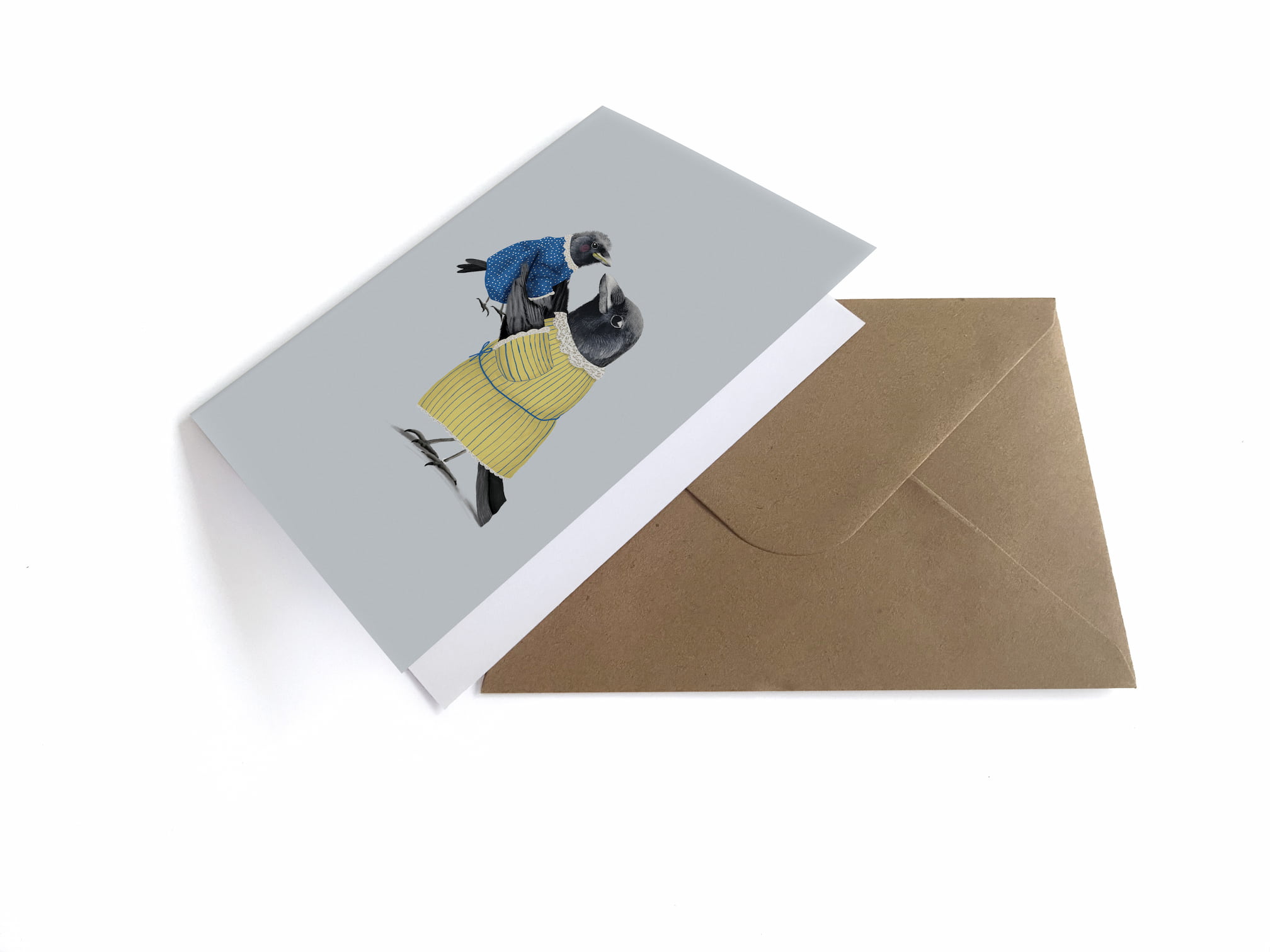 Rabenmutter Karte Blau