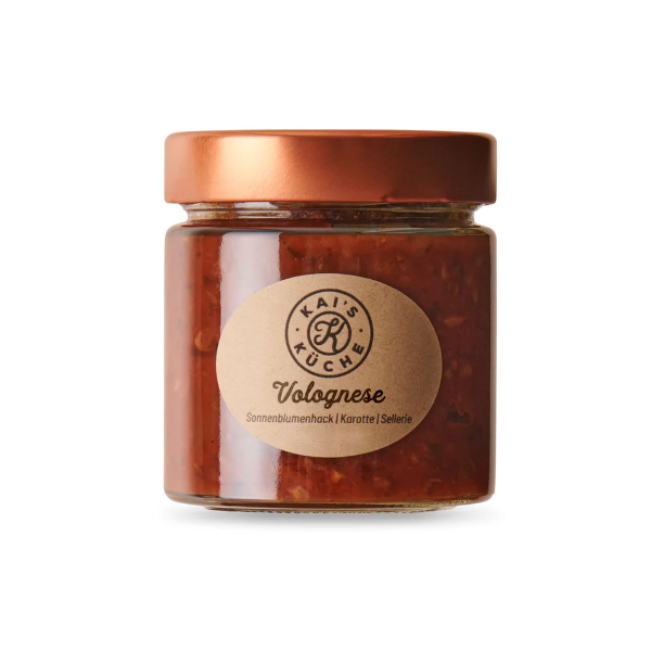 Volognese - Tomatensoße mit Sonnenblumenhack, Karotte und Sellerie