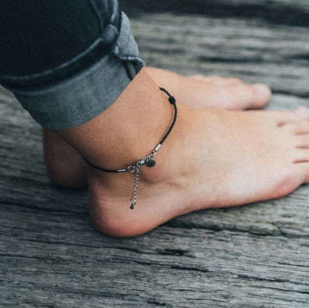 Fußkette BLACK SEA aus Fischernetz größenverstellbar