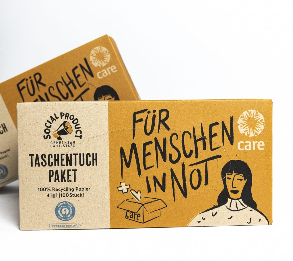 RECYCLING TASCHENTUCH x CARE – Paket 100 Blatt