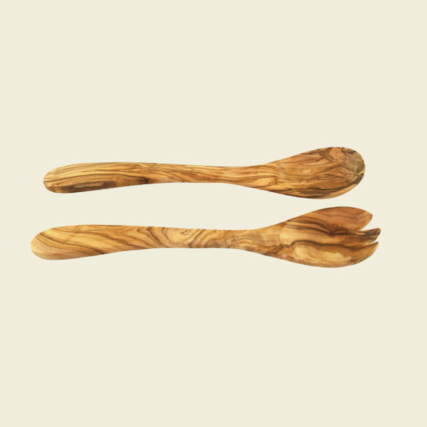 Salatbesteck aus Olivenholz – 30 cm – Natürlich, elegant & langlebig
