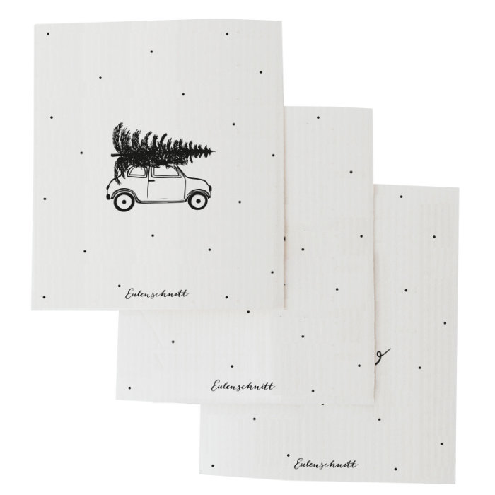 Nachhaltige Schwammtücher IT'S COLD OUTSIDE im 3er Set