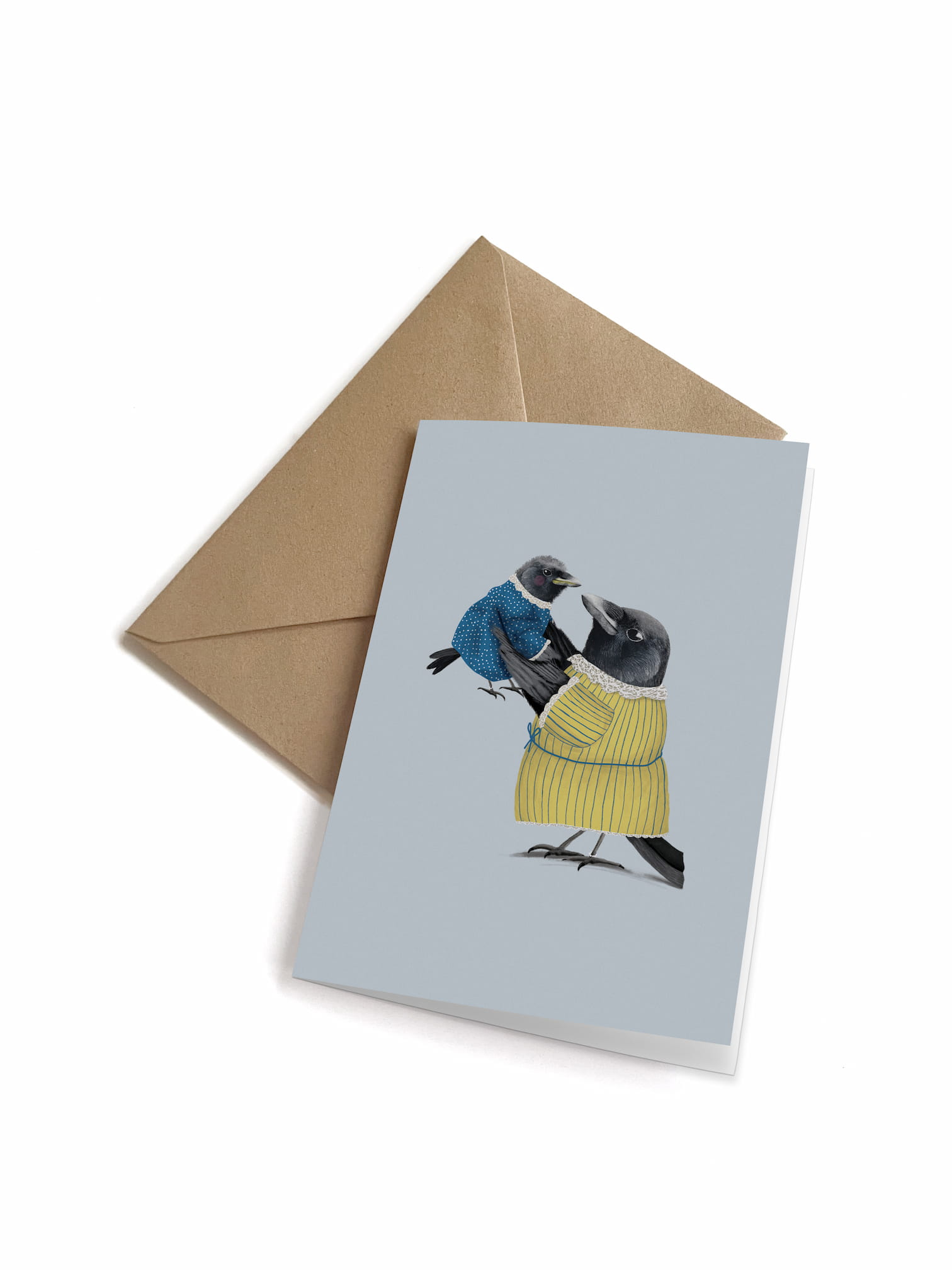 Rabenmutter Karte Blau