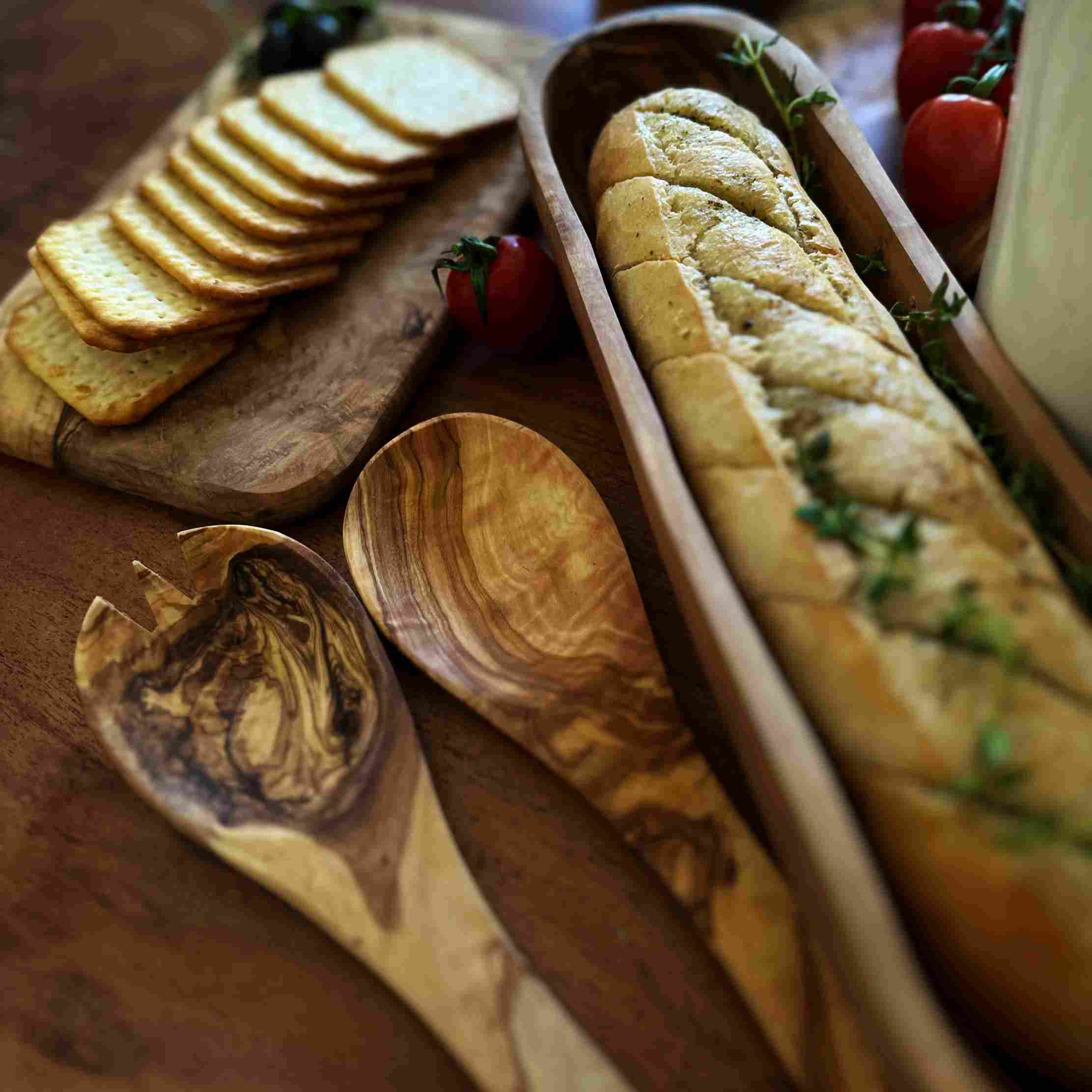 Salatbesteck aus Olivenholz – 30 cm – Natürlich, elegant & langlebig