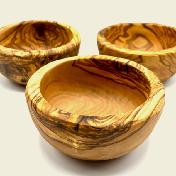 Tapas Schale aus Olivenholz 10 cm mit Naturmaserung