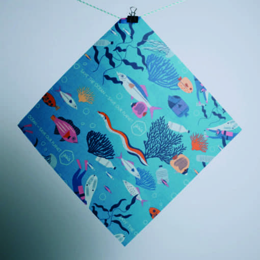 Bio Bienenwachstücher 3er Starter Set (S/M/L) - Motiv Save the Ocean