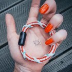 Labrador Sea Bracenet Armband - Rot Weiss mit Verschluss Schwarz Labrador Sea Bracenet Armband - Rot Weiss mit Verschluss Schwarz