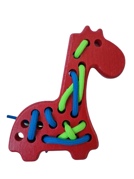 Kinder Fädelspiel Motorikschleife Giraffe