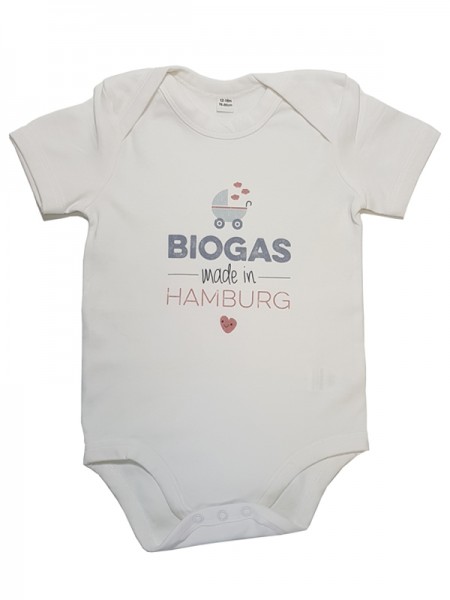 "Born in Hamburg" Baby-Body aus Biobaumwolle - BIOGAS MADE IN HAMBURG