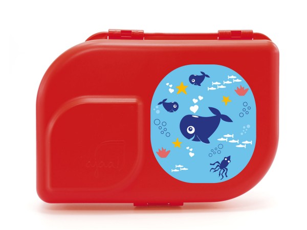 NaNa Bio-Brotdose red mit Motiv Under Water blue