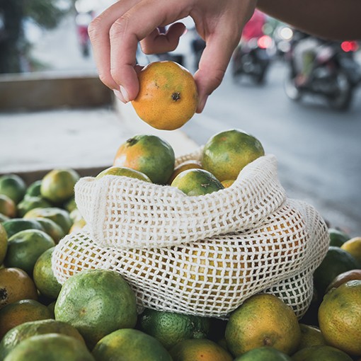 Einkaufsnetz für Obst & Gemüse 3er Set aus Bio Baumwolle