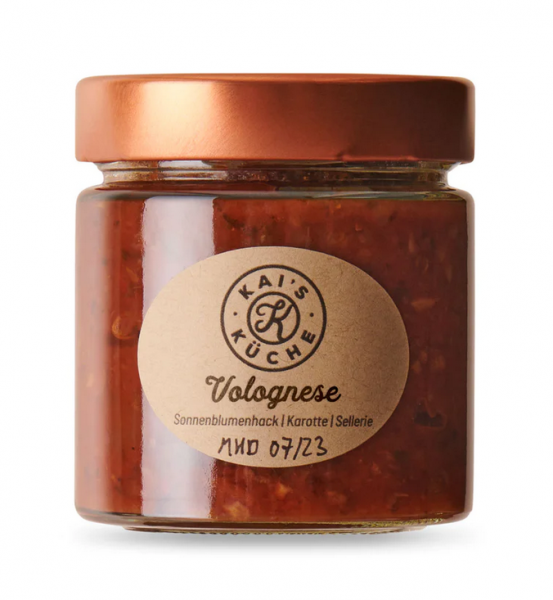 Volognese - Tomatensoße mit Sonnenblumenhack, Karotte und Sellerie
