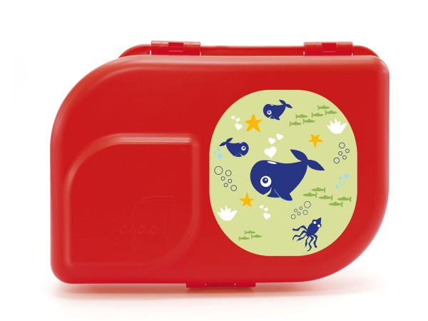 NaNa Bio-Brotdose red mit Motiv Under Water green