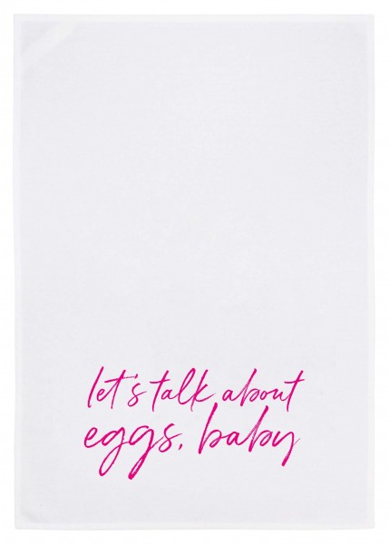 Geschirrtuch LET'S TALK ABOUT EGGS, BABY neon pink